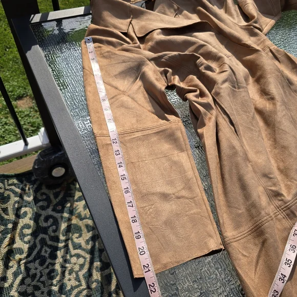 Promesa Faux Suede Long Jacket, Caramel Tan, Size S, NWT - Picture 7 of 11